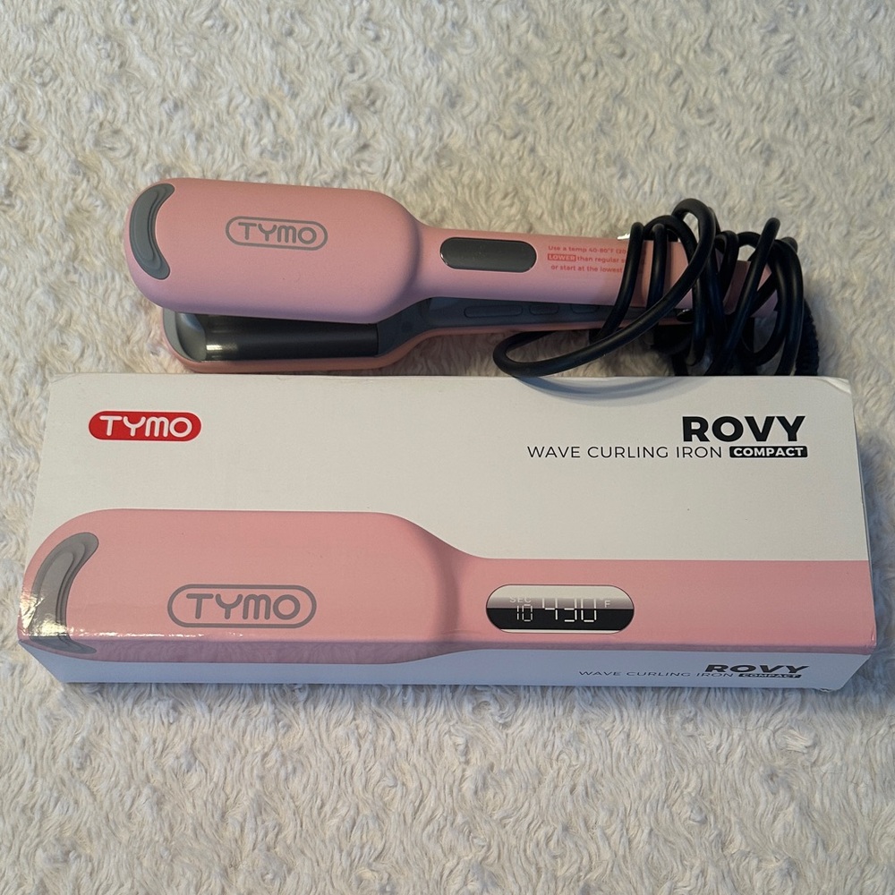 TYMO Pink Wave Curling Iron Compact